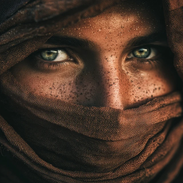 Mysterious Desert Traveler Portrait