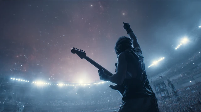 Alien Guitarist Rocks Futuristic Arena SciFi