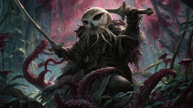 Owl Octopus Sloth Fantasy Battle Art