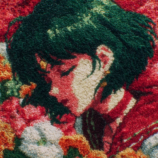 Sailor Saturn Anime Art Vintage 90s Flowers Carpet
