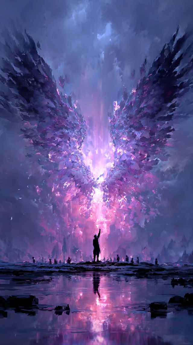 Godlike Being Soaring to Beloved in Astral Sky