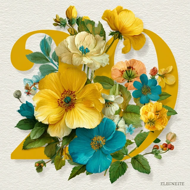 Elegant Floral 29 Illustration Bright Flowers Border