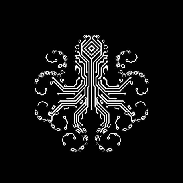Strange Octopus Circuit Board Logo Design