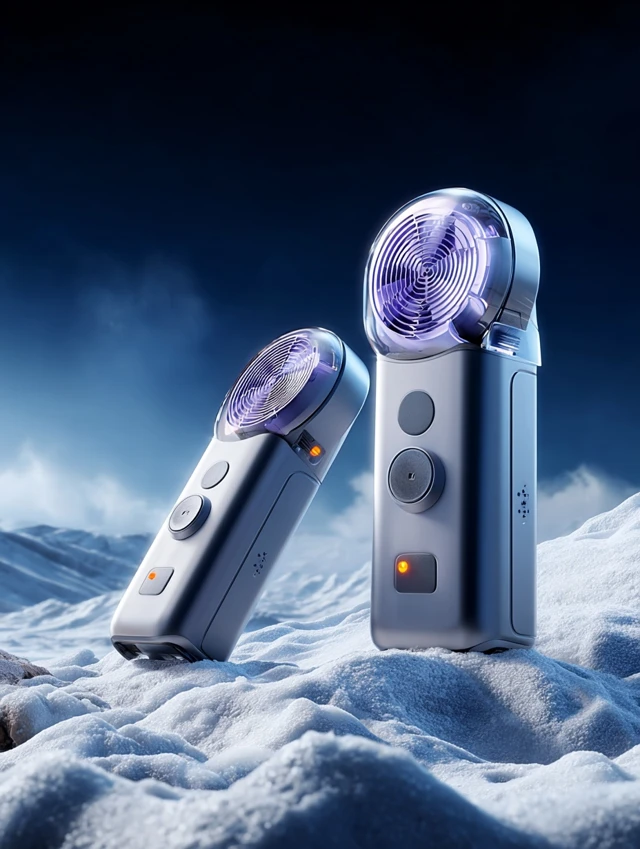 Cool Tech Fans in a Snowy Landscape