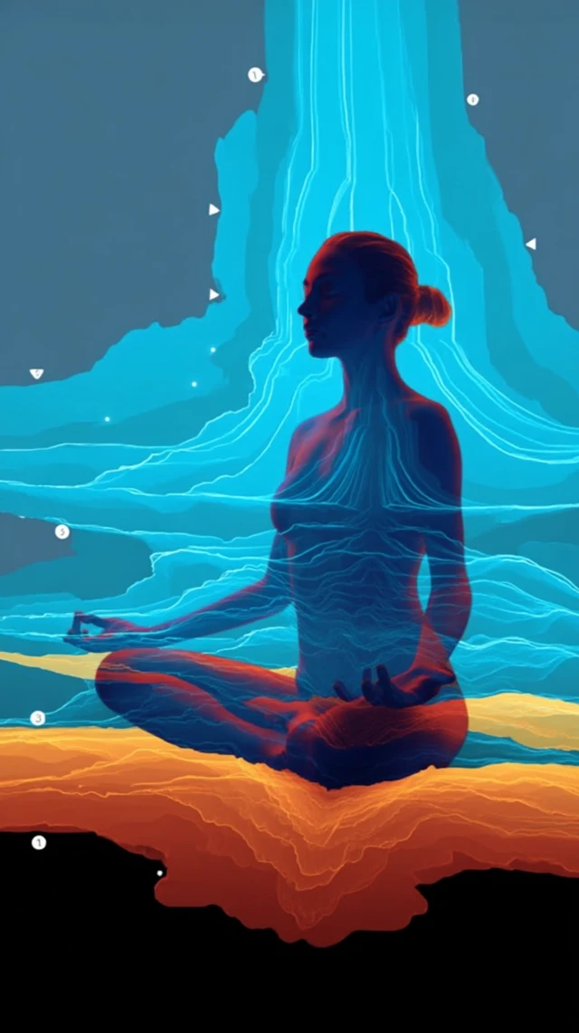 Woman in Lotus Position Fractal Art Meditation