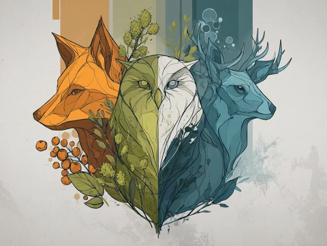 Forest Animals Logo: Fox, Owl, Deer - Minimalist Design