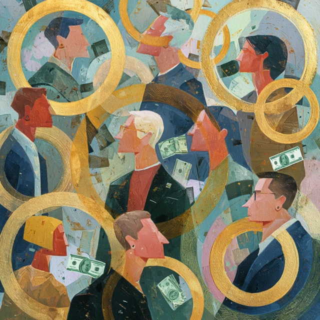 Golden Circle of People Financial Expressionism