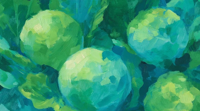 Pop Art Cabbages Acrylic Painting Modern Graphic