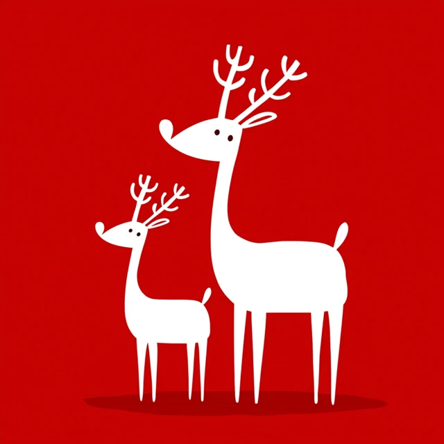 Cartoon Reindeer Christmas Clipart Design
