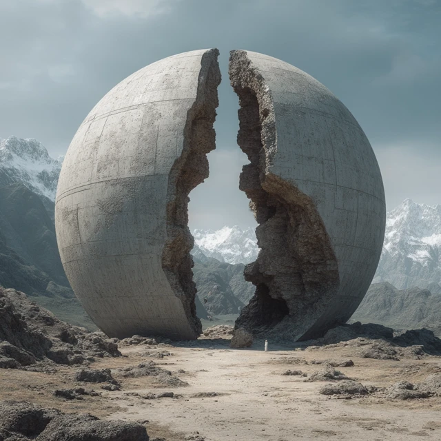 Broken Sphere Monument SciFi Photography