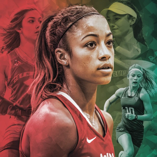 College Women Athletes Basketball Softball Golf TrackField