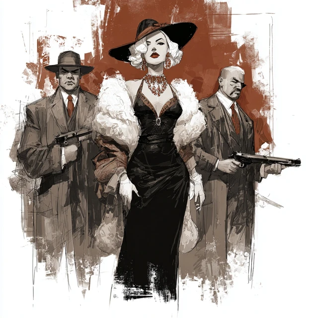 Comic Illustration Dhampir Lady and Bodyguards