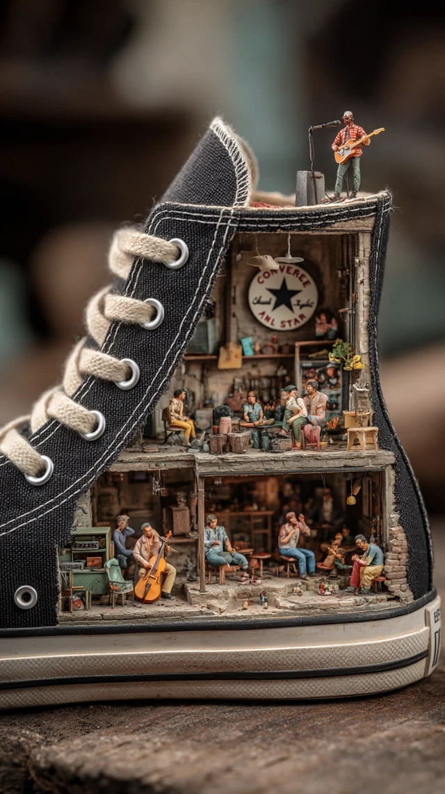 Converse Sneaker Diorama Urban Hideout Miniature World