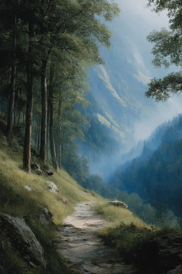 Deep Blue Forest Hiking Trail - Nature Scenery