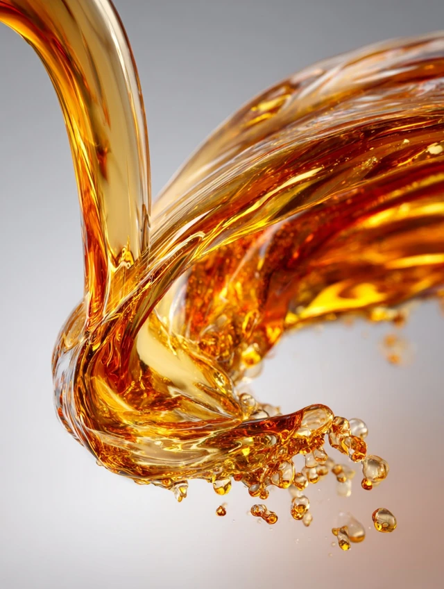 Golden Tea Seed Oil Pouring Liquid Photography