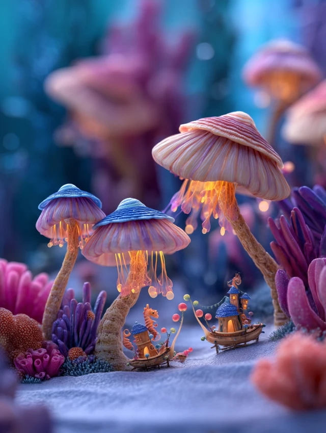 Underwater Miniature Kingdom Fantasy Marine Life