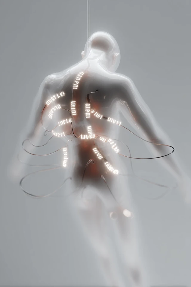 Language Injection Surreal Humanoid Figure