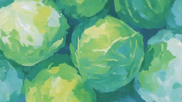 Pop Art Cabbages Acrylic Painting Modern Graphic