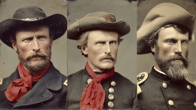 1870s US Cavalry Officers Custer Reno and Benteen