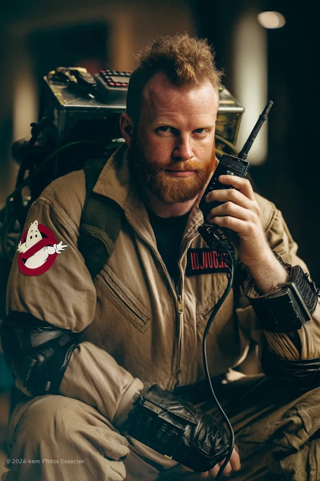 Ghostbuster in 1984 Uniform with Proton Pack