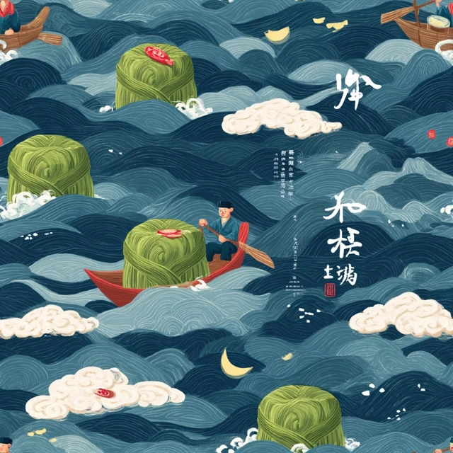 Chinese Dragon Boat Festival Illustration