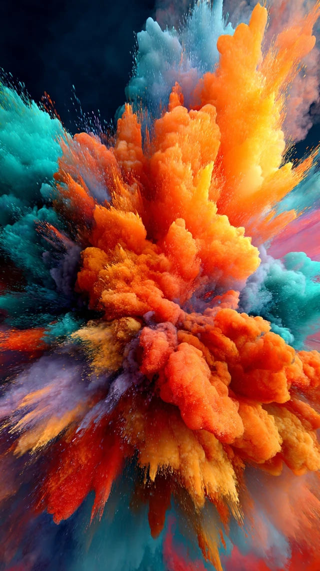 Neon Explosion Abstract Art Bright Colors Template