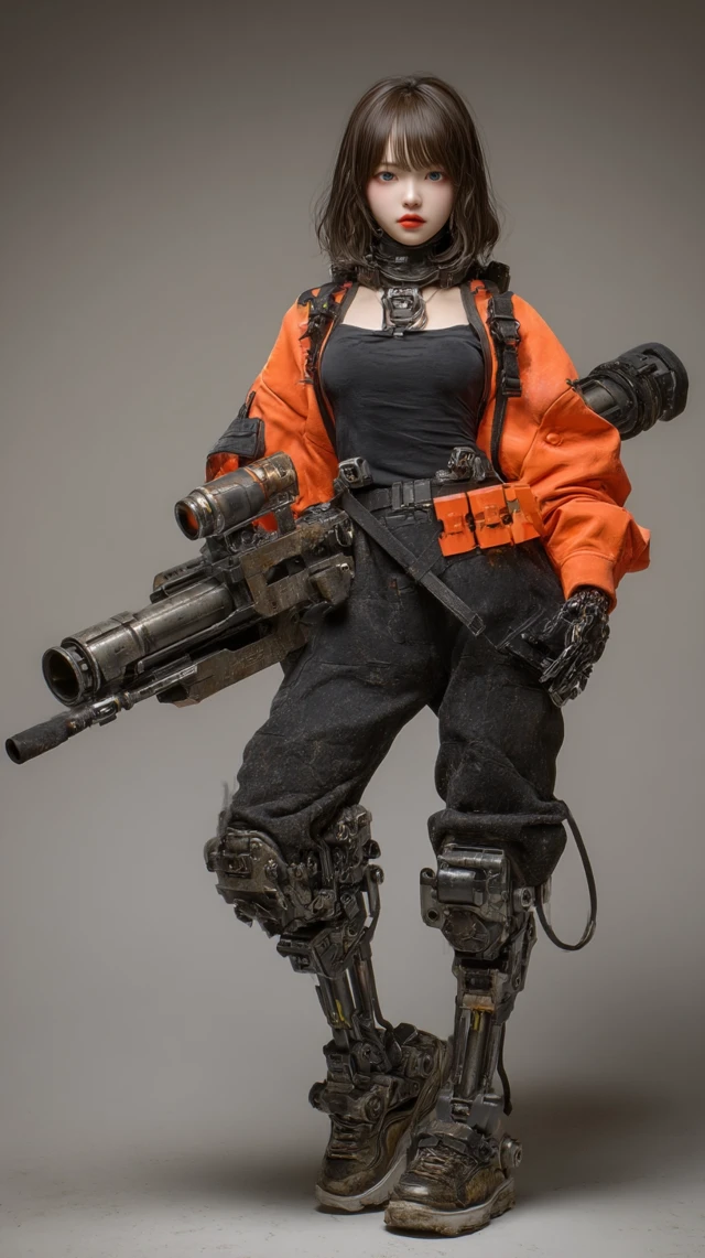 Mecha Girl with Bazooka Hyper Realistic