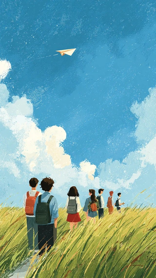 Youthful Field Illustration Anime Style