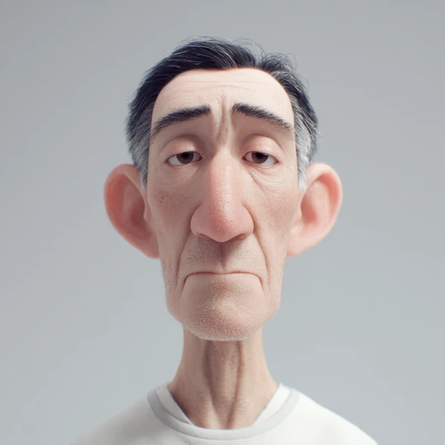 Anime Elderly Man 3D Game Character Portrait