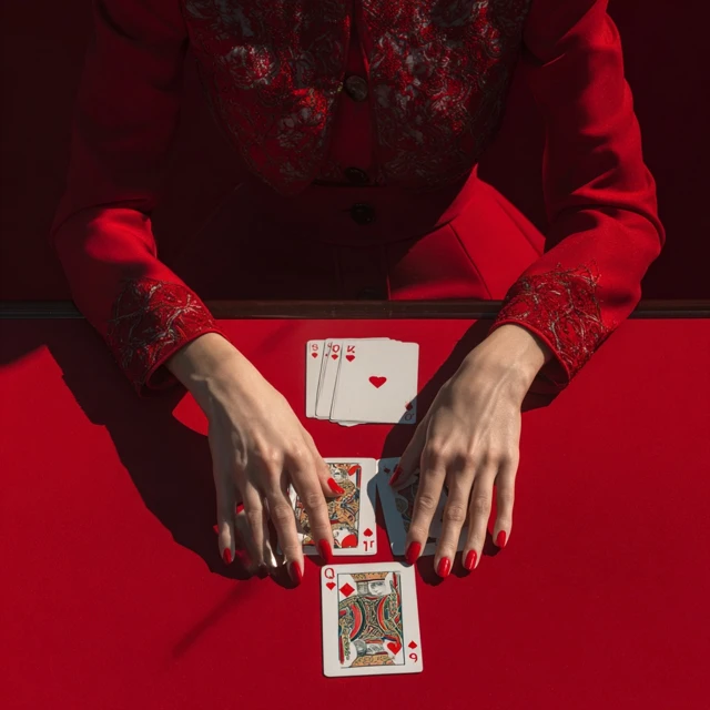 Elegant Hands Dealing Cards Casino Game