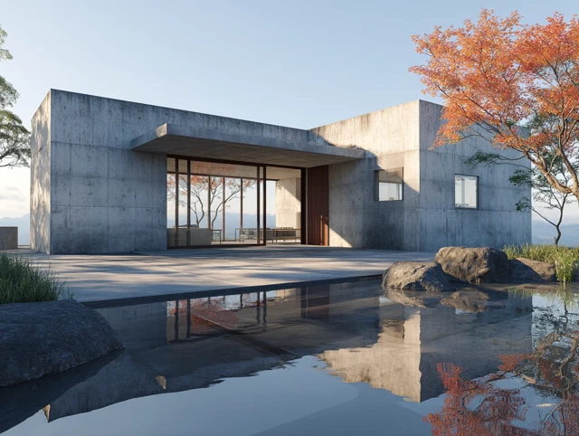 Modern Concrete Architecture Japanese Inspired