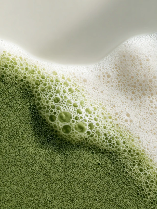 Matcha Latte Macro Creamy Foam Gradient