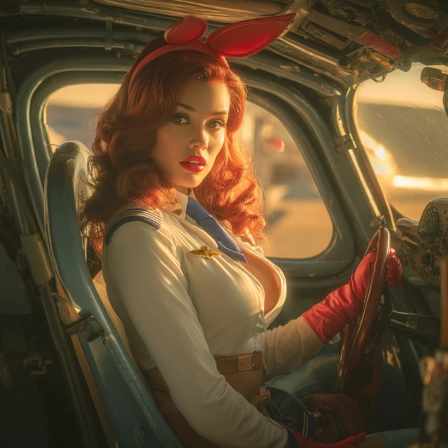 Jessica Rabbit as a Pilot at Dawn