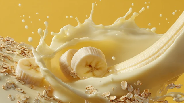 Milk Splash with Banana Oats Photography