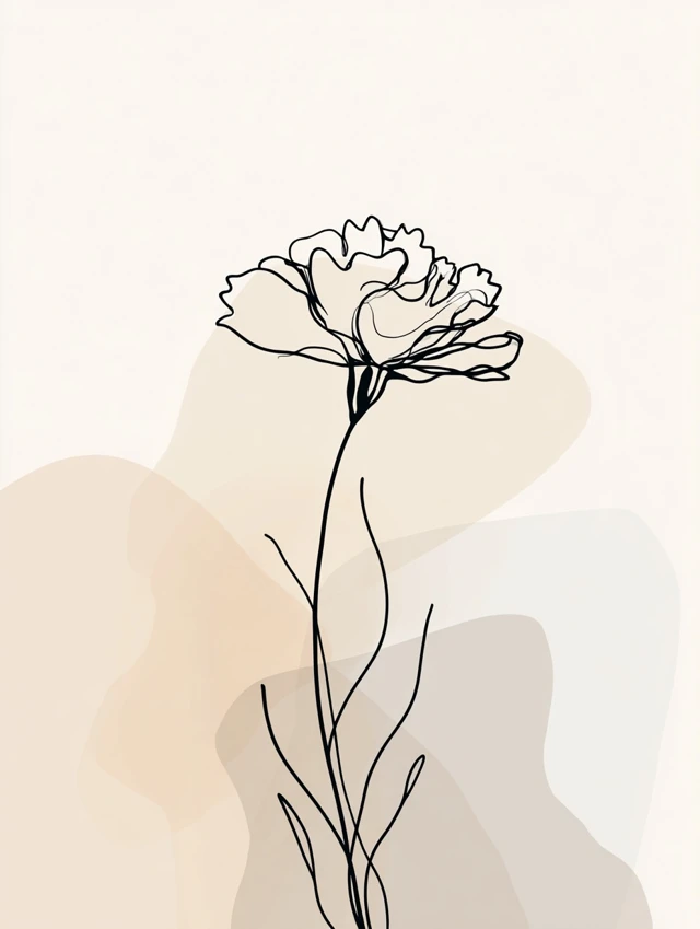 Minimalist Flower Line Art Wall Decor