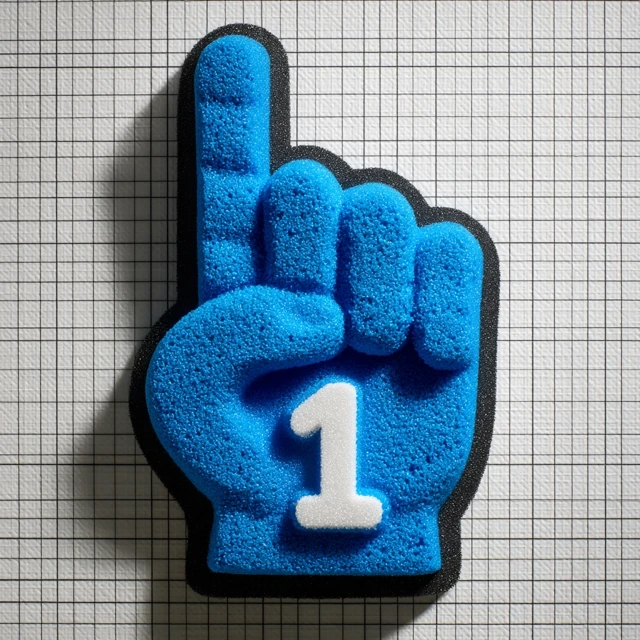 Foam Finger Illustration Fan Cheering Symbol Number 1