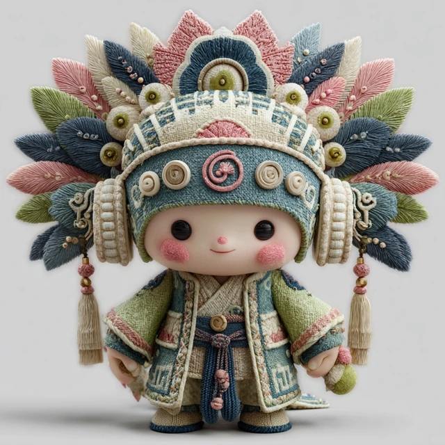 Chibi Dragon Blind Box Toy Hanfu 3D Render