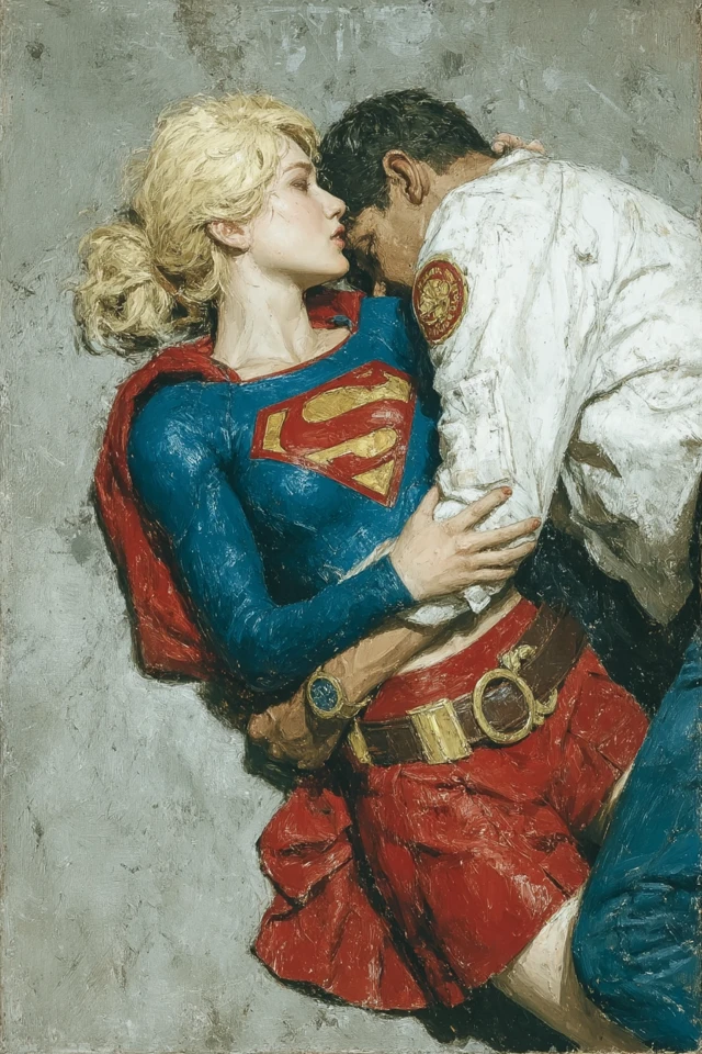 Supergirl in a Gritty Urban Painting