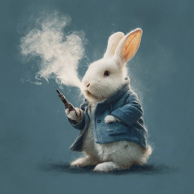 Rabbit Vaping A Unique Illustration