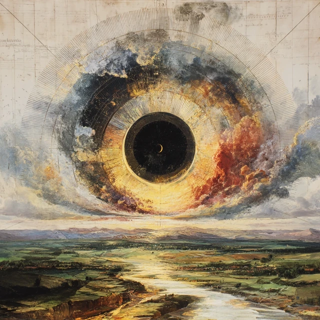 Abstract Eye Painting Over Landscape