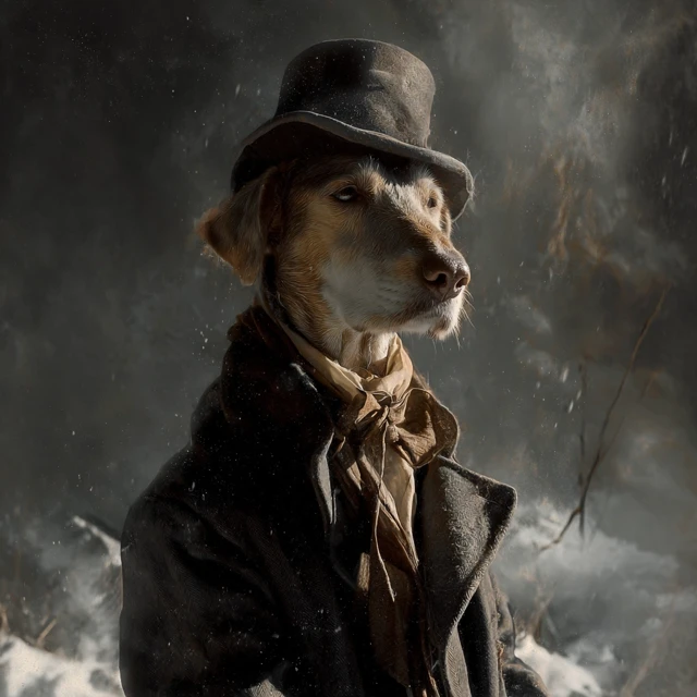 Dapper Dog Portrait A Gentleman in Formal Attire