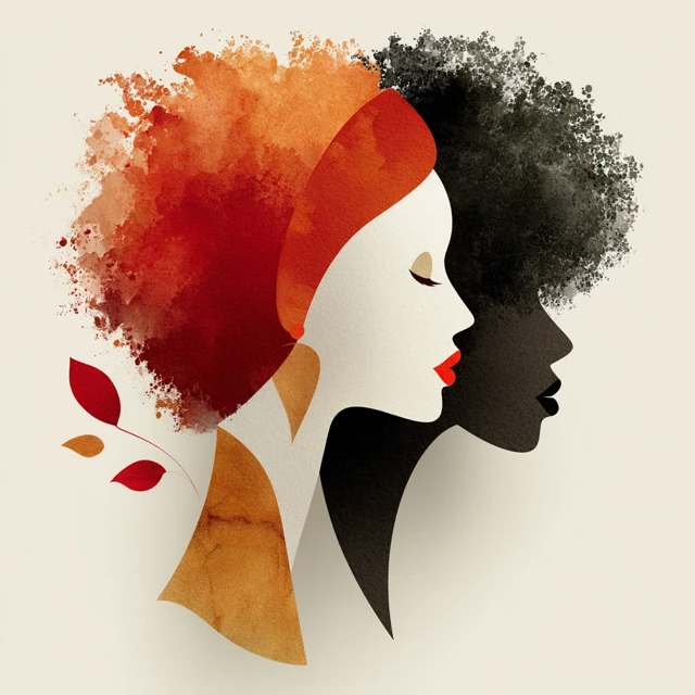 Whimsical Headshot Redhead Black Woman