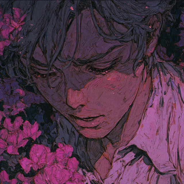 Emotional Portrait Shojo Manga Style