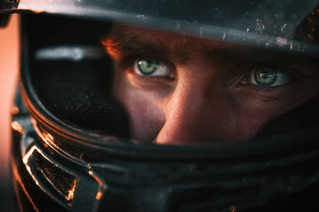 Intense Racing Eyes Focus Close Up Dramatic