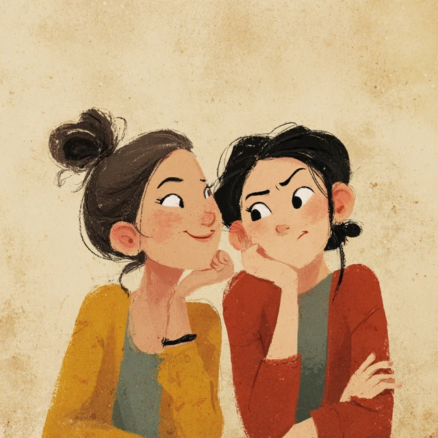 Friends Making Up Illustration
