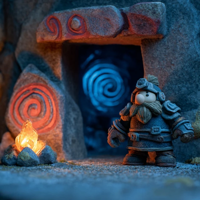 Dwarf Warrior in Clay Armor Moody Stop Motion