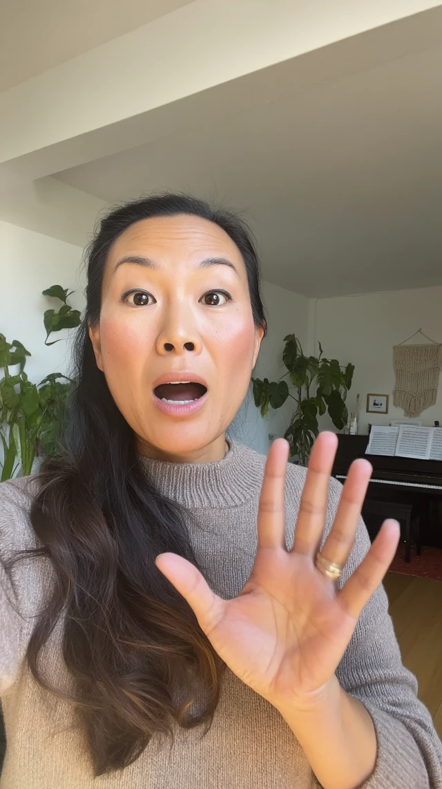 Asian American Woman Home Office Selfie Video