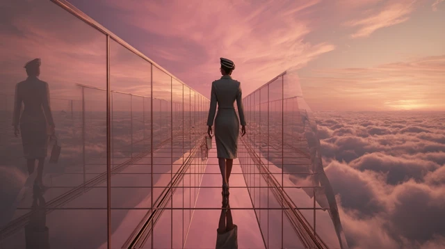 Saudi Airline Stewardess Above the Clouds