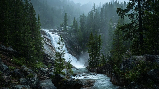 Waterfall in Forest Nature Photography