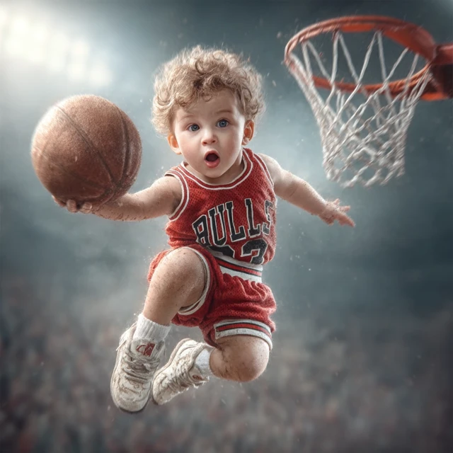 Baby Basketball Star Slam Dunk Photo